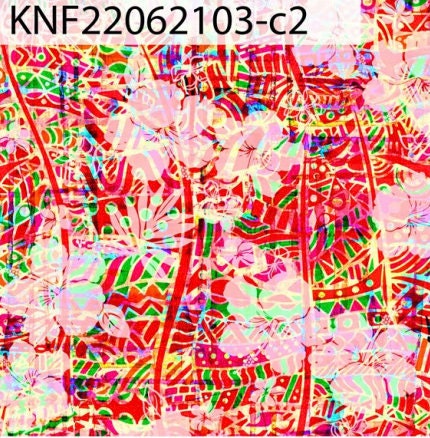 GTEX Collection KNF 03 - Polynesian Fabric - Abstract Tribal Hibiscus , Hawaiian, Island Fabric - Sold by the Yard -  FDY Fabric 58" | Gtex Fabrics