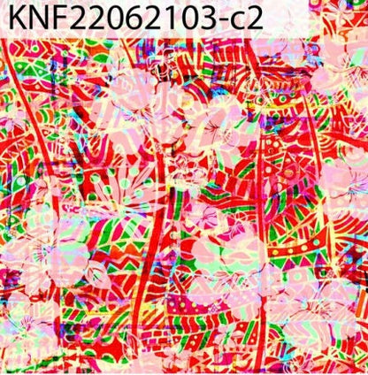 GTEX Collection KNF 03 - Polynesian Fabric - Abstract Tribal Hibiscus , Hawaiian, Island Fabric - Sold by the Yard -  FDY Fabric 58" | Gtex Fabrics