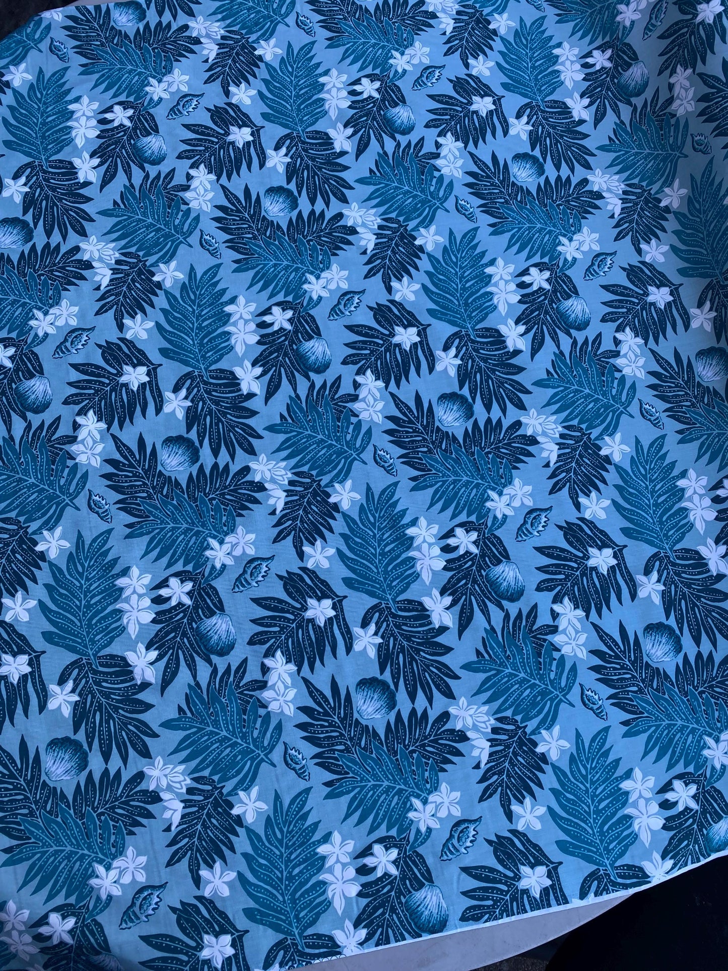 Polynesian Cotton Fabric by the Yard – Turquoise & Aqua Hawaiian Floral Print – 100% Cotton Island Fabric, 45" Wide – Tropical Design | Gtex Fabrics