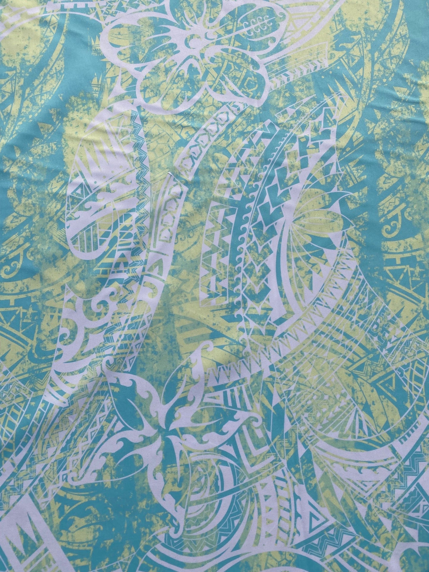 GTEX Collection FDY 100 - Polynesian Fabric - Abstract Tribal Pulmeria Flower , Hawaiian, Island Fabric - Sold by the Yard -  FDY Fabric 60"  | Gtex Fabrics