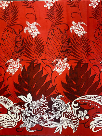 Roll, Bolt - Polynesian Elegance: 36" Polyester Fabric Border Print– Tropical and Floral Fusion- Made In Thailand - Wholesale Price | Gtex Fabrics