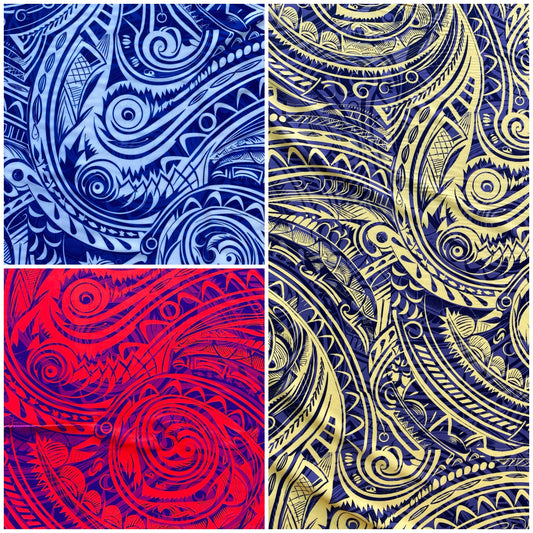 New Tactical Tribal Tattoo Polynesian Fabric - Peach Skin Fabric- by the Yard 58" Wide - New Design - Island Fabric 105  | Gtex Fabrics