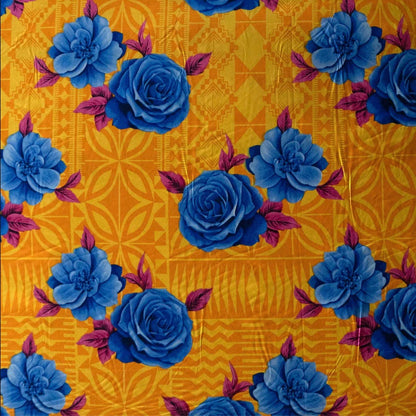 Polynesian Rose Geometric design | New Fabric - Abstract Print Luau All Over Design - Peach Skin Fabric 45" - Peach Skin Fabric- by the Yard 58" Wide - New Design - Island Fabric 108 | Gtex Fabrics