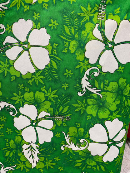 Hawaiian Print Luau Floral Hibiscus Poly Cotton Feeling Fabric 60" Sold By The Yard Tropical Vintage Tropical Hawaiian Print  | Gtex Fabrics