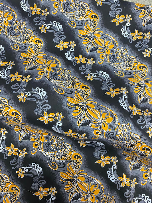 New Aloha Print - Tropical Polynesian Hawaiian Fabric by The Yard or Roll 45" Wide  | Gtex Fabrics