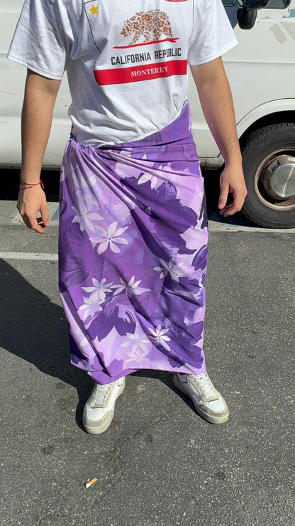 Tropical Purple Ei Lava Lava Sarong – Soft Poly Cotton | Handmade in USA | Unisex Wrap 70"x44" | Island Pareo for Any OccasionPolynesian Elegance: 36" Polyester Fabric with Poly Cotton Feel– Hawaiian and Floral Fusion  | Gtex Fabrics