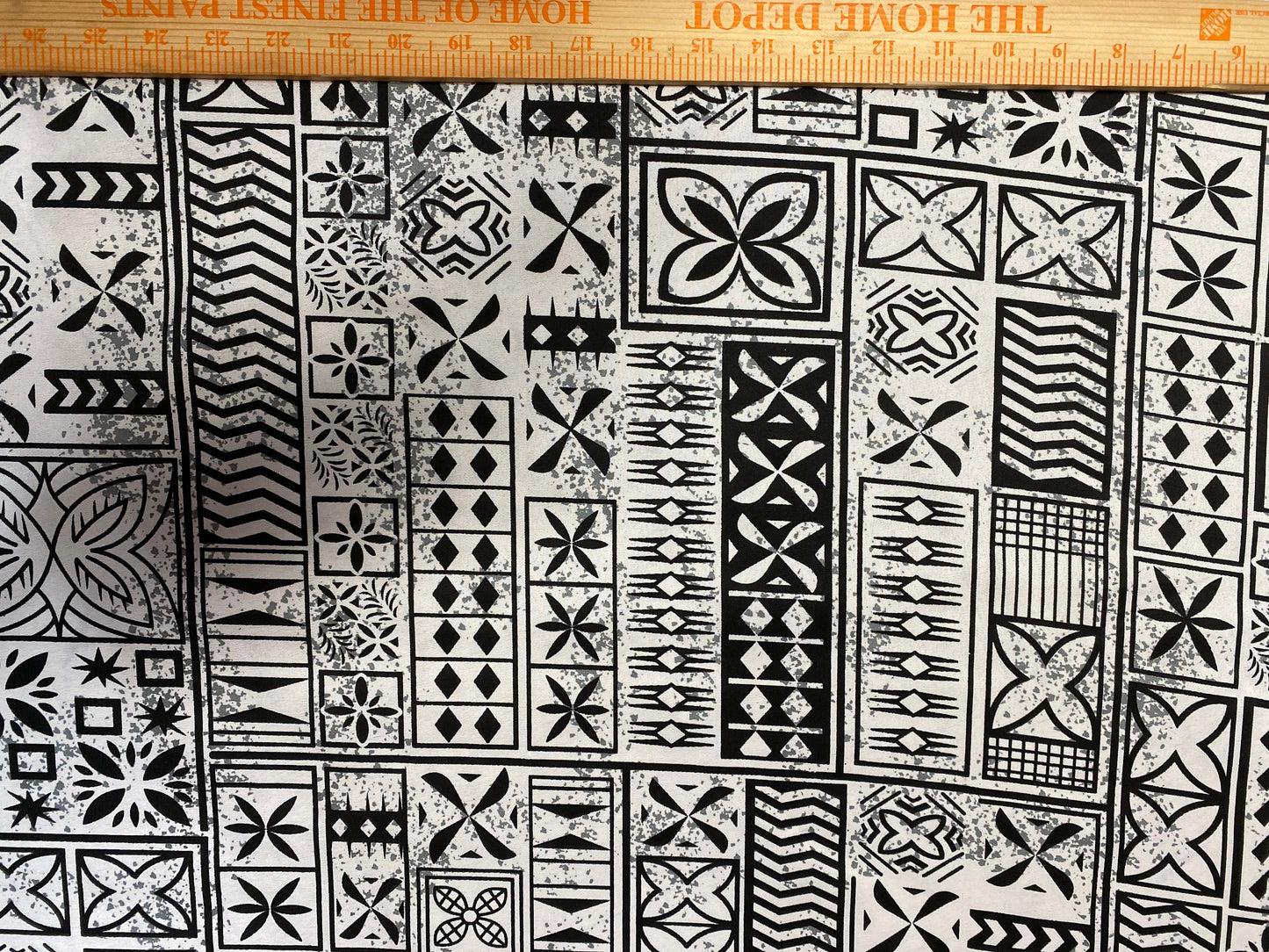 Polynesian Elegance: 36" Polyester Fabric with Poly Cotton Feel– Tribal and Floral Fusion  Tapa Block Print- Made In Thailand - Low Price 2  | Gtex Fabrics