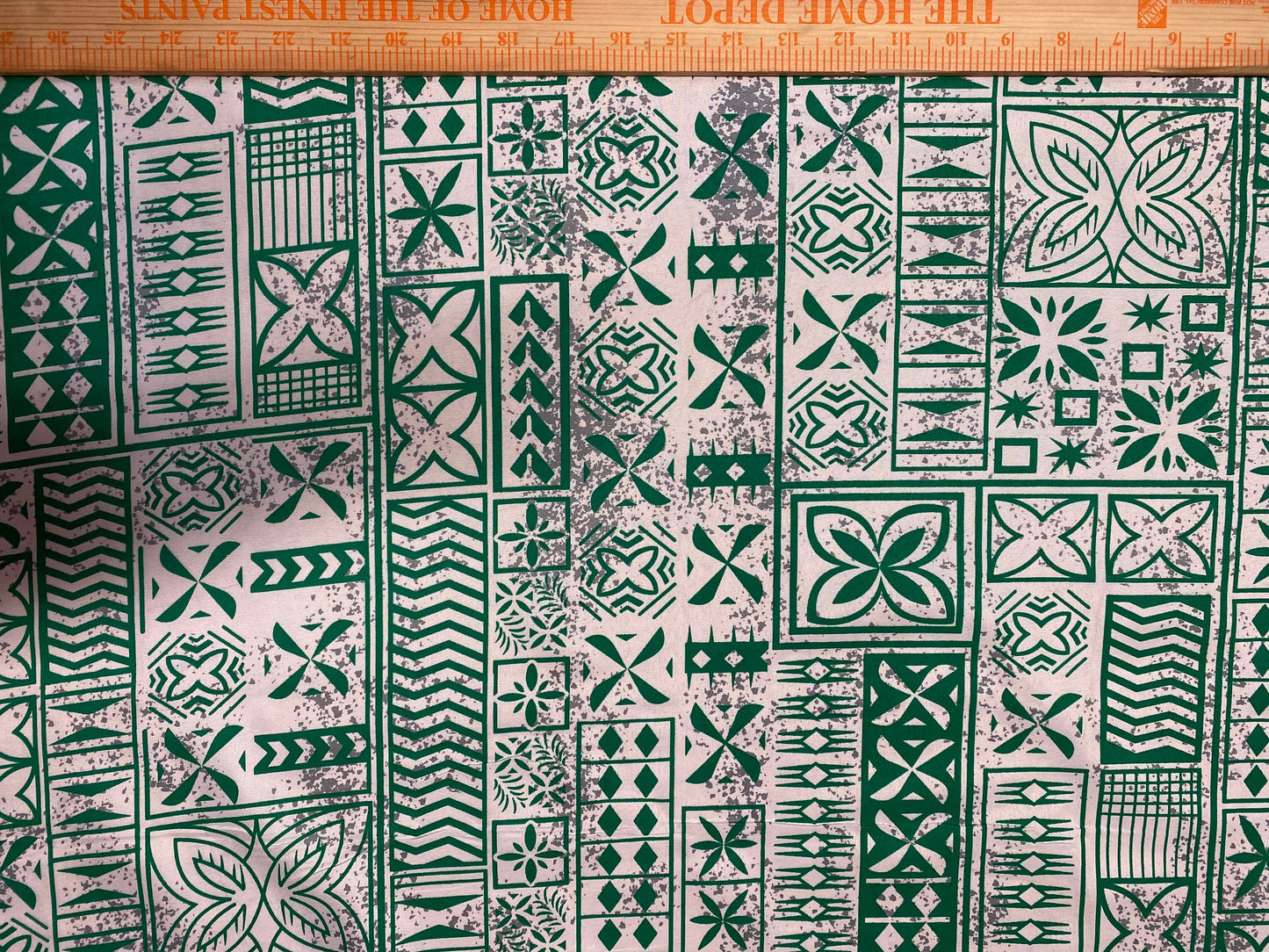 Polynesian Elegance: 36" Polyester Fabric with Poly Cotton Feel– Tribal and Floral Fusion  Tapa Block Print- Made In Thailand - Low Price 2  | Gtex Fabrics