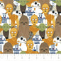 Disney Star Wars Portrait Stacked YODA R2D2 C-3PO CHEWBACCA 100% Cotton Quilting High Quality Vintage Rare Fabric by The Yard | Gtex Fabrics