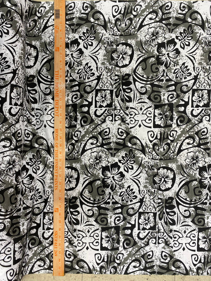 NEW! Polynesian Elegance: 36" Polyester Fabric with Poly Cotton Feel– Tribal and Floral Fusion- Made In Thailand - Low Price - Wholesale " | Gtex Fabrics