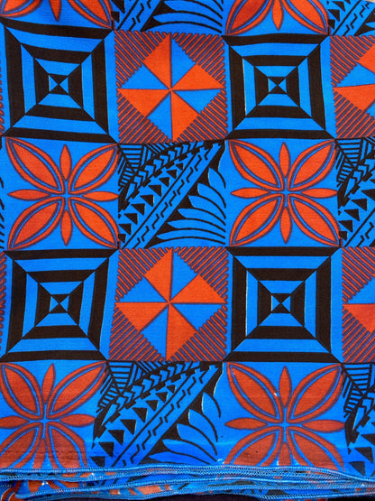 New Sarong, Pareo, Lava Lava, Beach Wrap - 72” x 45” Polynesian Block Print Design - Choose your color - Large Size with hemmed edgess | Gtex Fabrics
