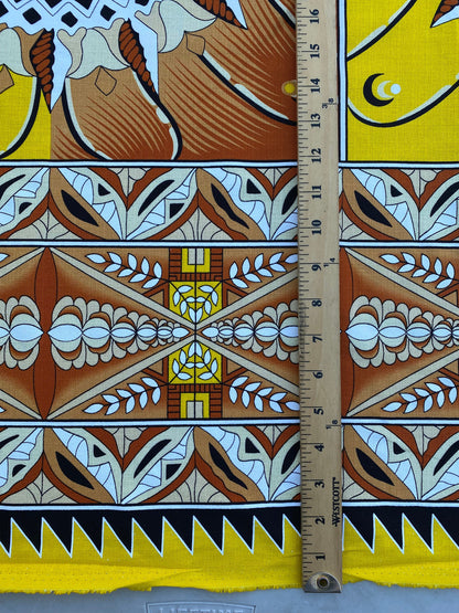 GTEX Collection B500 - Polynesian Tapa Fabric, Island Fabric, High Quality Vibrant New Design, Tonga Island Fabric, Seal of Tonga, Tradition | Gtex Fabrics