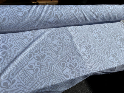 Island Fabric - Polynesian Tribal Fabric – 100% Polyester MiniMatt – Made in New Zealand 60” Wide (White)  | Gtex Fabrics