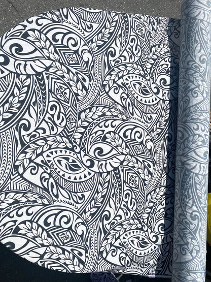 GTEX Collection - Polynesian Fabric - Tribal Tattoo Fabric - Sold by the Yard - Poly Cotton Poplin 58" Wide - Soft & Breathable Fabric   | Gtex Fabrics