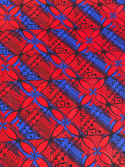 GTEX Collection - Polynesian Fabric -Tapa Fabric, Block Print, Floral Island Fabric - Sold by the Yard - 100% Cotton Fabric 45" - New Design  | Gtex Fabrics