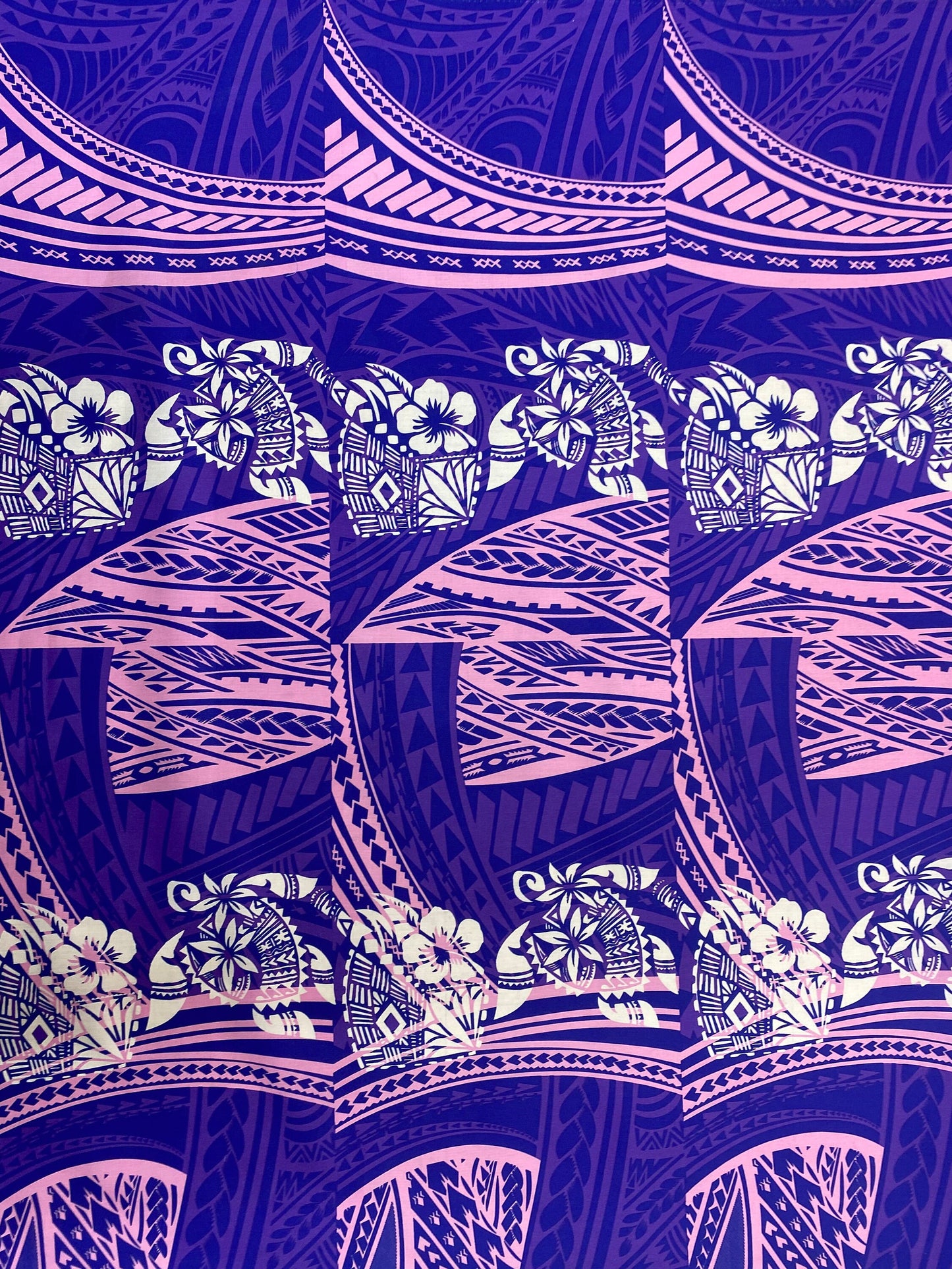 GTEX Collection - New Digital Tribal Tattoo Design with Hibiscus Flowers -Island Fabric - Sold by the Yard - Poly Cotton Fabric 45" | Gtex Fabrics