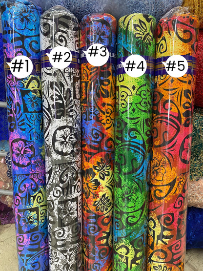 NEW! Polynesian Elegance: 36" Polyester Fabric with Poly Cotton Feel– Tribal and Floral Fusion- Made In Thailand - Low Price - Wholesale " | Gtex Fabrics