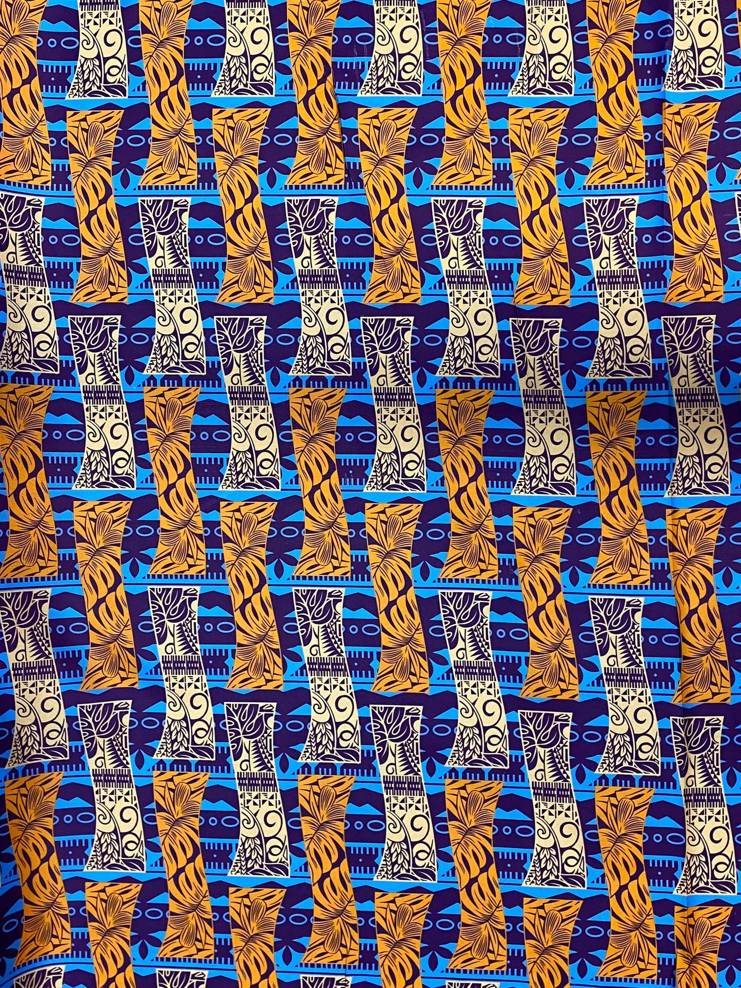 Polynesian Tapa Print, Tribal, Block Print, Polyester Fabric 45" - HD Design Island Fabric | Gtex Fabrics