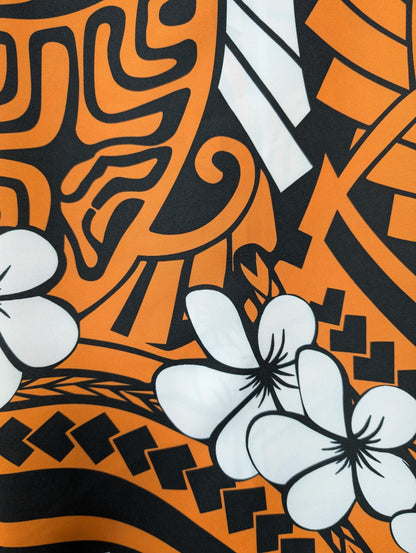 Premium 58” Mini Matt Fabric – Polynesian | Tropical Floral Print | Vibrant Colors | Soft/Durable Material for Clothing, Crafts | Gtex Fabrics