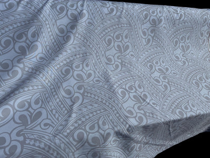 Island Fabric - Polynesian Tribal Fabric – 100% Polyester MiniMatt – Made in New Zealand 60” Wide (White)  | Gtex Fabrics