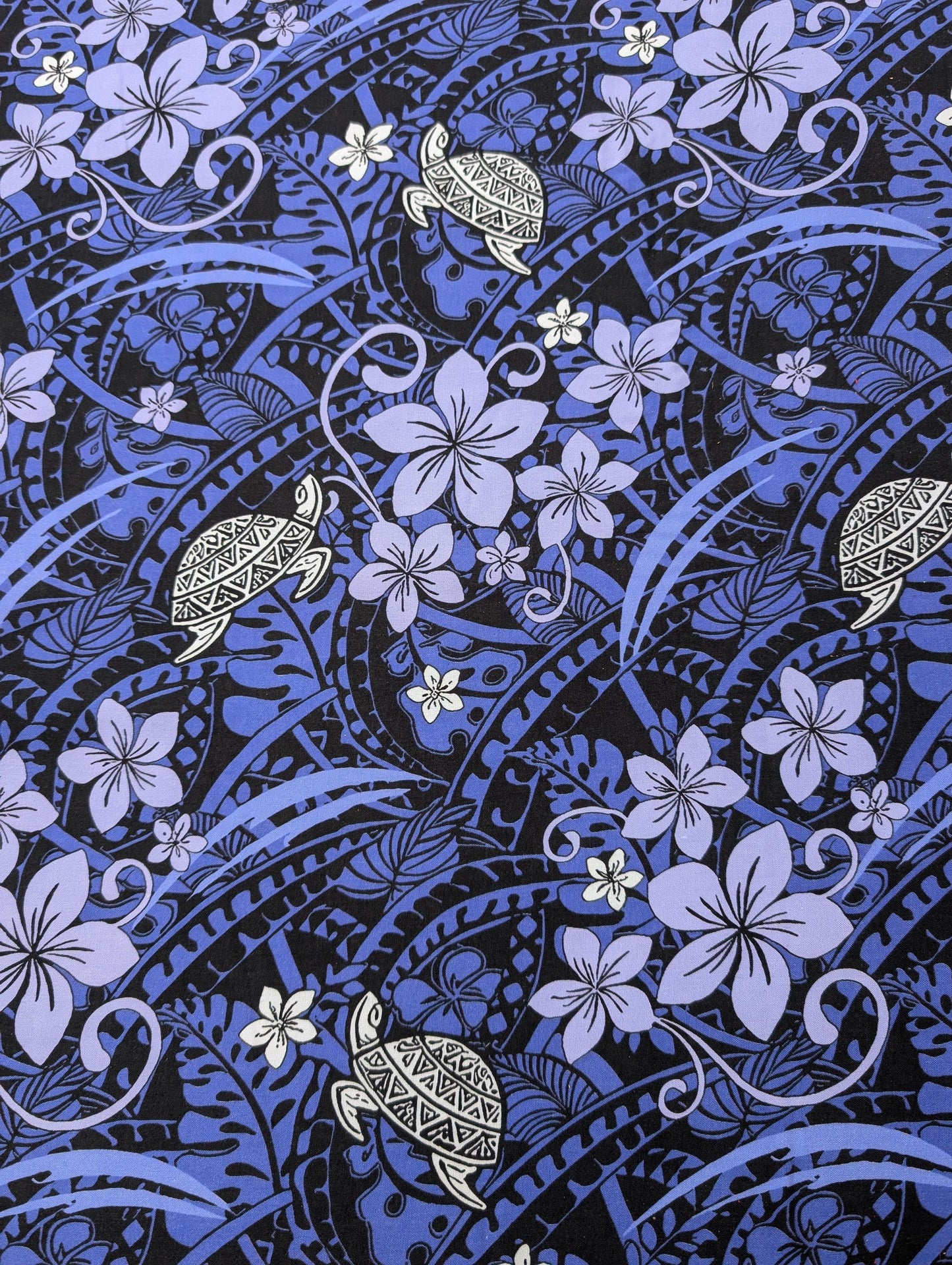 GTEX Collection: Tribal Enchantment - Polynesian Fabric - Turtle Print, Island Fabric - Sold by the Yard - Rayon Fabric 45" - New Design  | Gtex Fabrics