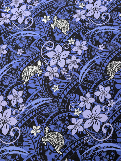 GTEX Collection: Tribal Enchantment - Polynesian Fabric - Turtle Print, Island Fabric - Sold by the Yard - Rayon Fabric 45" - New Design  | Gtex Fabrics