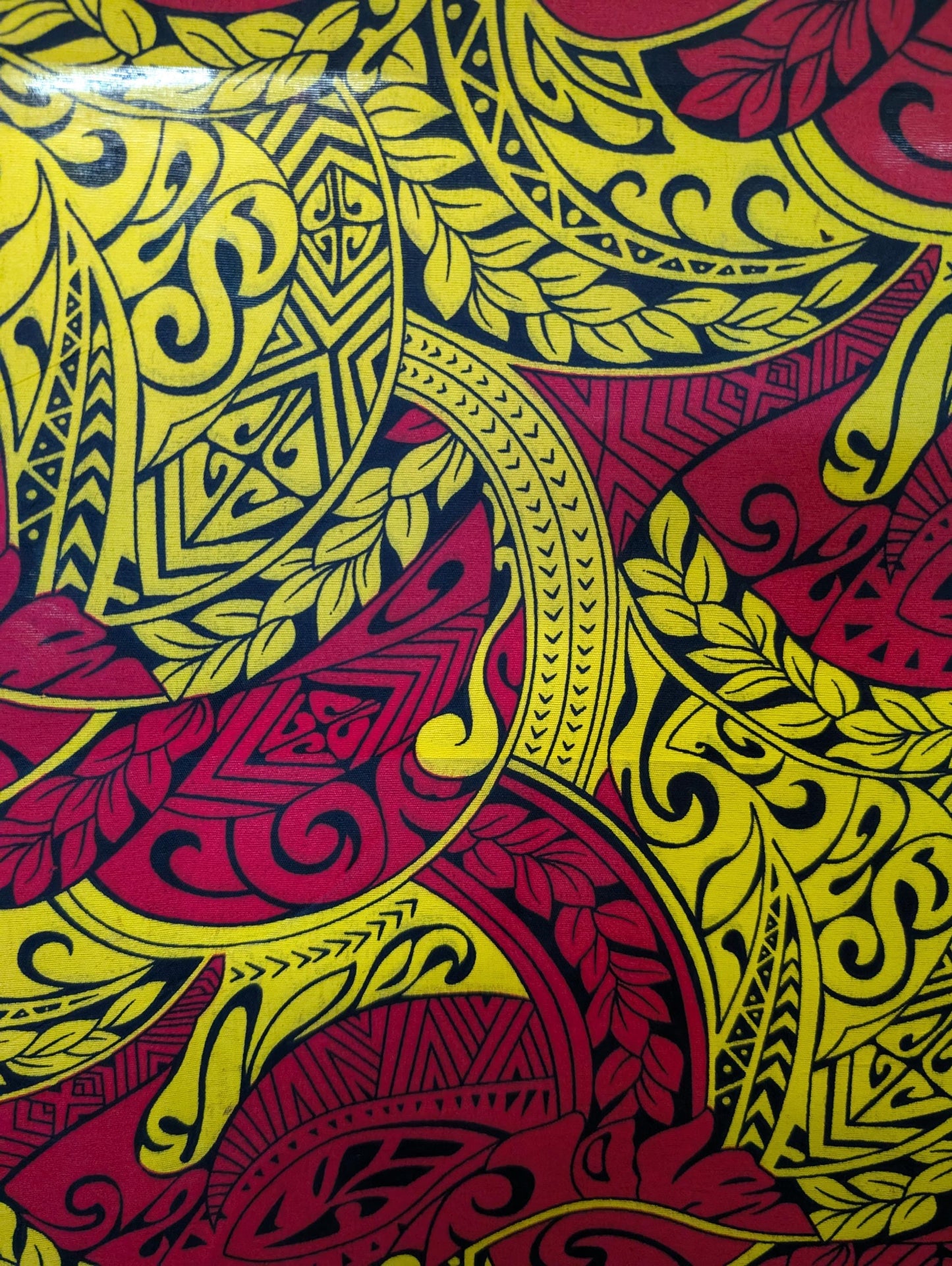 High Quality: Polynesian Elegance 36" Polyester Fabric – Tribal Design, Poly Cotton Feel – Roll/Bolt – Made in Thailand  | Gtex Fabrics