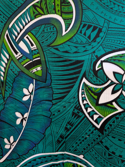 Premium Quality: Polynesian Elegance 36" Fabric – Tribal Tattoo Design, Poly Cotton Feel, Vibrant Colors, Made in Thailand | Gtex Fabrics