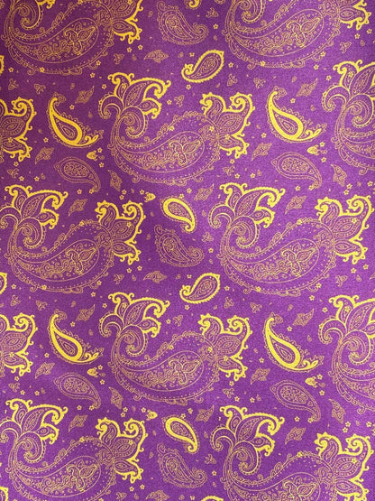58” Paisley Satin Fabric – Imitation Silk, Jacquard Look, Indian Style Design for Apparel & Decoration Style 2 | Gtex Fabrics