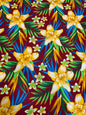 Polynesian Tapa Fabric - Plumeria Hawaiian Cute and Unique Fabric Design - Sold by the Yard - Luxury Rayon Quality 45"  | Gtex Fabrics