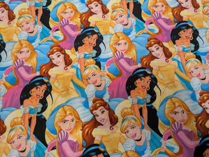 Disney Princess- Ariel, Mulan, Belle, Princess Toss 100% Cotton High Quality HD Design Rare by the Yard | Gtex Fabrics