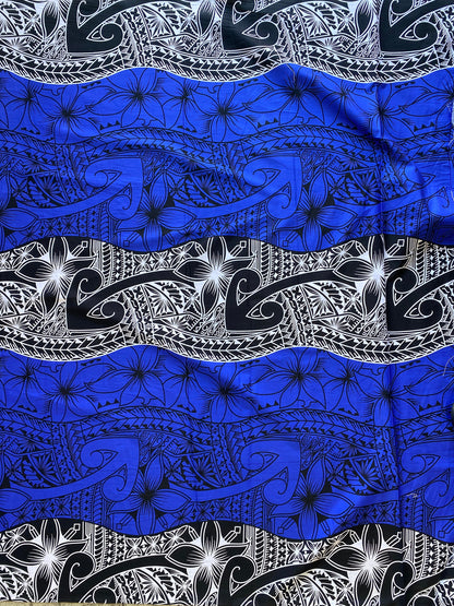 GTEX Collection - Polynesian Fabric -Tribal Tattoo and Floral Design, Island Fabric - Sold by the Yard - 100% Cotton Fabric 45" - New Design  | Gtex Fabrics