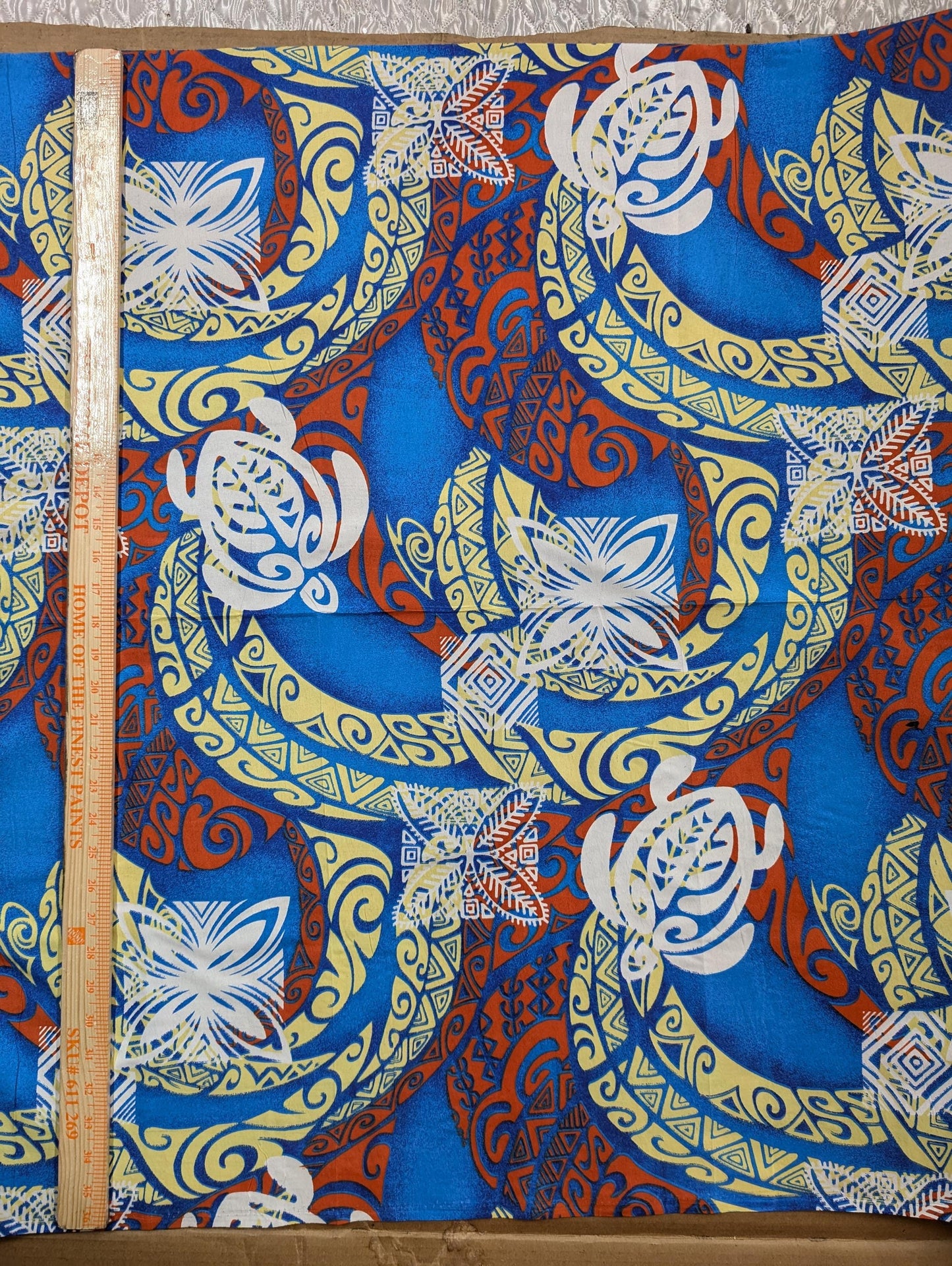 Polynesian Elegance: 36" Polyester Fabric with Poly Cotton Feel– Tribal Print with Vibrant Colors - Made In Thailand | Gtex Fabrics
