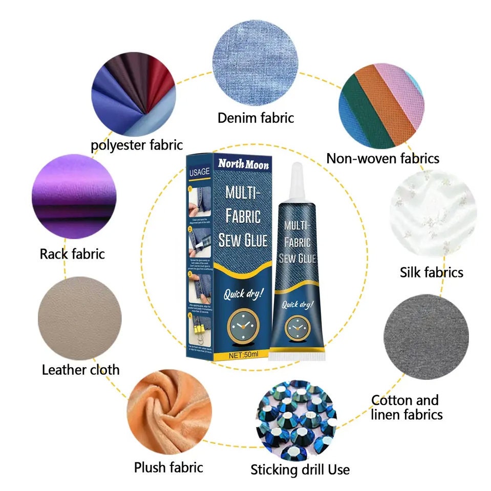 Multi-Fabric Sew Glue - Fabric Mending Glue - Special for clothes Jeans, Fabric Glue, Fabric Repair, Fabric Glue Adhesive 50 ML  | Gtex Fabrics
