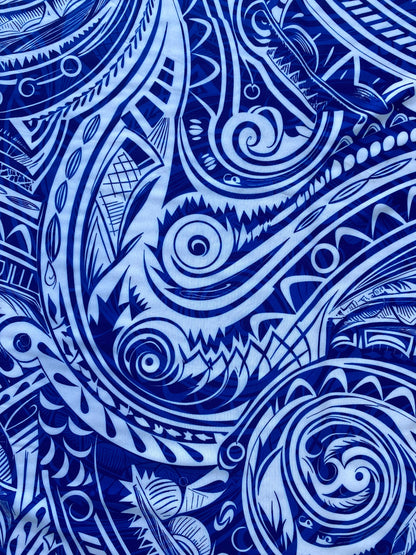 New Tactical Tribal Tattoo Polynesian Fabric - Peach Skin Fabric- by the Yard 58" Wide - New Design - Island Fabric 105  | Gtex Fabrics