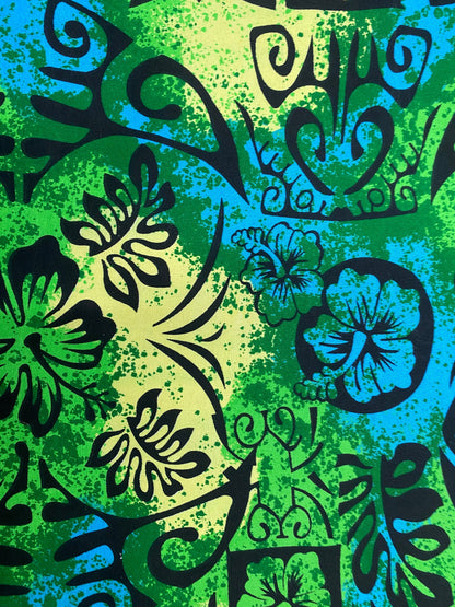 NEW! Polynesian Elegance: 36" Polyester Fabric with Poly Cotton Feel– Tribal and Floral Fusion- Made In Thailand - Low Price - Wholesale " | Gtex Fabrics