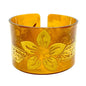 New Plumeria Floral Carved Acrylic Cuff Bracelets Bangles – Polynesian Island Tribal Jewelry – 2.75″ Diameter x 2″ Width | Gtex Fabrics
