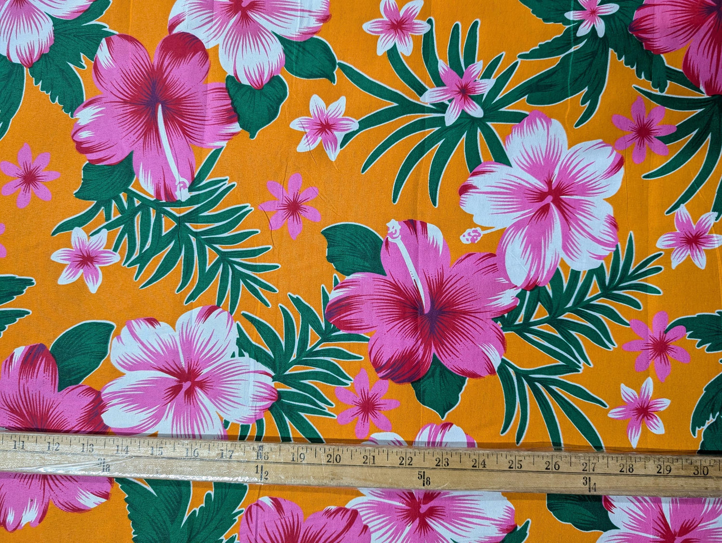 Polynesian Elegance: 36" Polyester Fabric with Poly Cotton Feel– Tropical and Floral Fusion- Vibrant Colors - Made In Thailand | Gtex Fabrics