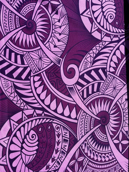 Polynesian Tribal Fabric – 45” Wide | Lightweight Soft Poly Cotton Feel | Sold by Yard or Roll | Made in Thailand | Island Design | Wholesale | Gtex Fabrics