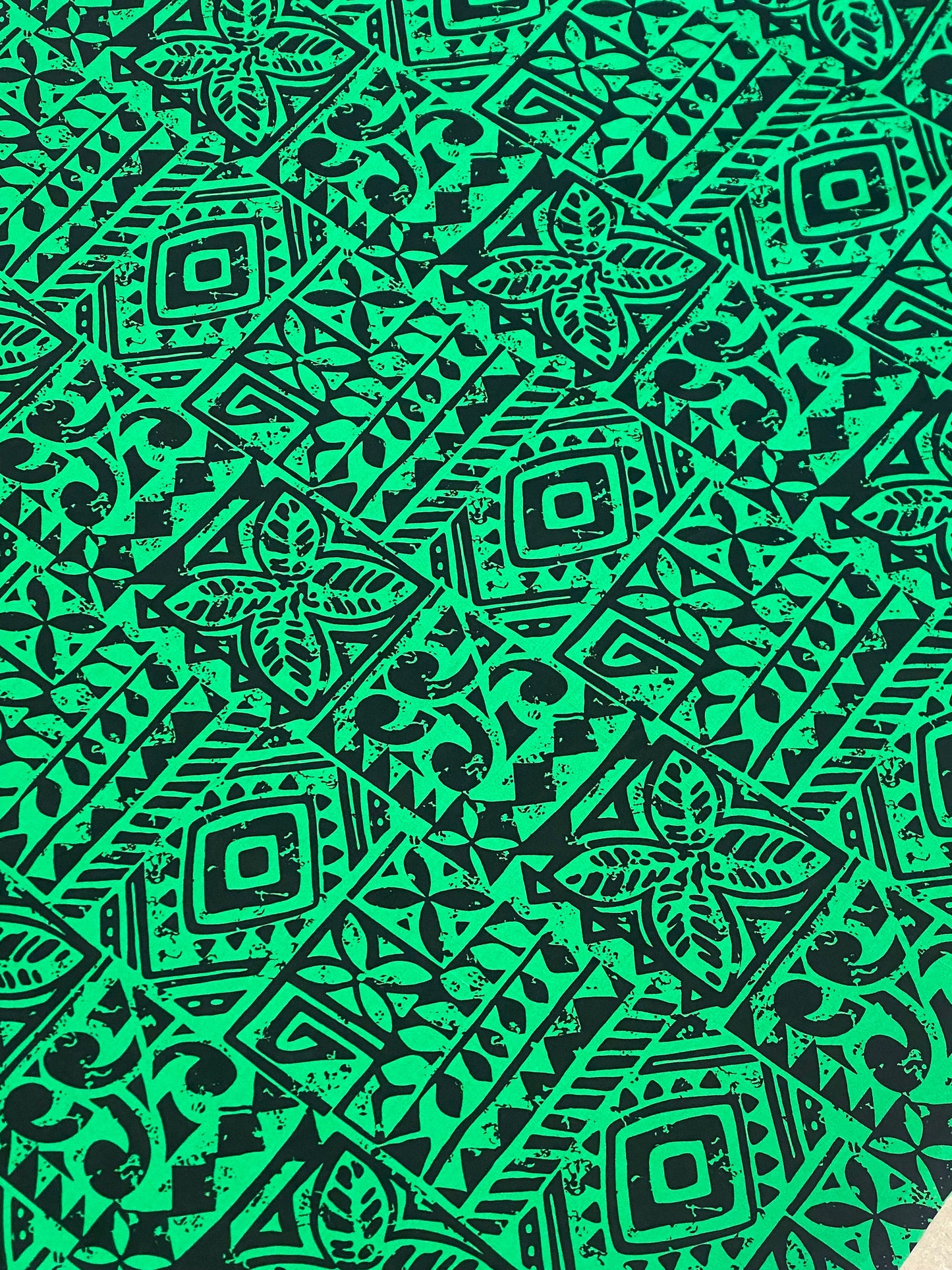 Polynesian Fabric -Tapa Fabric, Block Print, Tribal Tattoo, Samoan, Island Fabric - Sold by the Yard - 100% Cotton Fabric 45" - New Design  | Gtex Fabrics