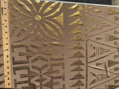 GTEX Collection- Exquisite Traditional Polynesian Tattoo Tapa Design | Foil Fabric - Stretch Scuba Fabric - 63" High-Quality Shimmer Design | Gtex Fabrics