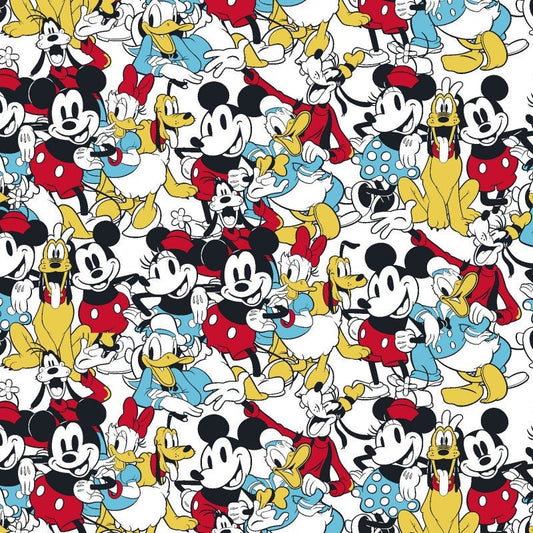 Disney Mickey Mouse & Friends Sensational 6 Snapshot - 100% Cotton-Licensed HD Print By The Yard or Select Length | Gtex Fabrics