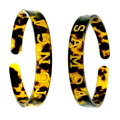 New Samoa Tonga Tribal Carved Acrylic Cuff Bracelets Bangles – Polynesian Island Tribal Jewelry with Embroidery  | Gtex Fabrics