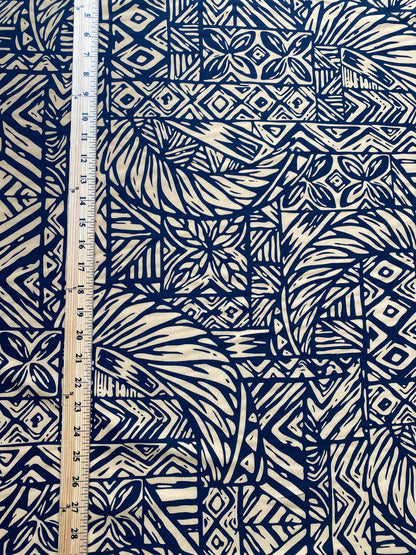 Hawaiian Tropical Tapa Tribal Print Polynesian Fabric - Peach Skin Fabric- by the Yard 58" Wide - New Design - Island Fabric 103 | Gtex Fabrics