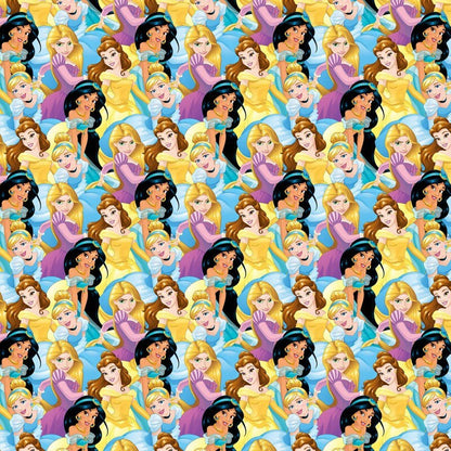 Disney Princess- Ariel, Mulan, Belle, Princess Toss 100% Cotton High Quality HD Design Rare by the Yard | Gtex Fabrics
