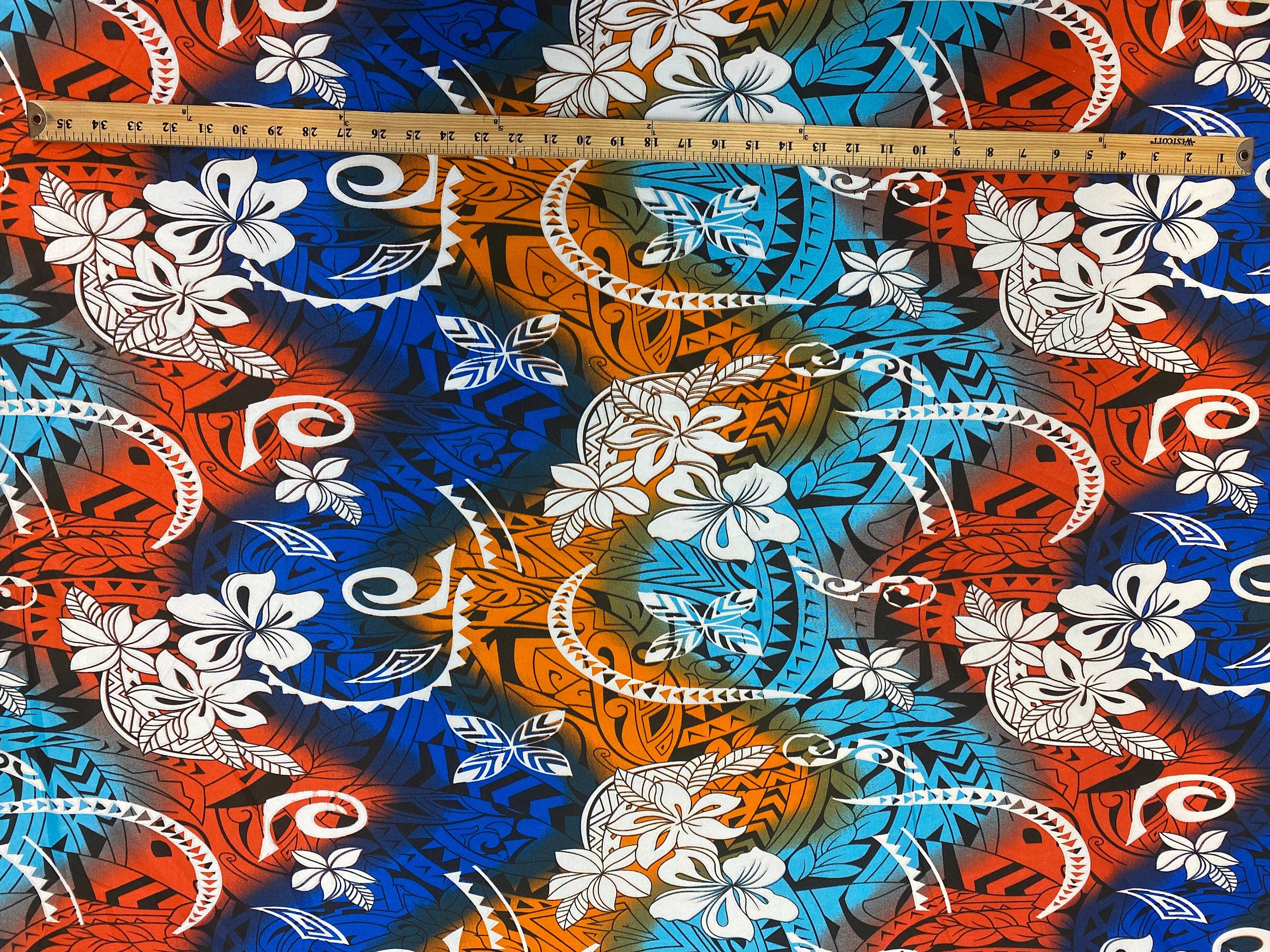 New Aloha Print - Water Color Tropical Polynesian Hawaiian Fabric