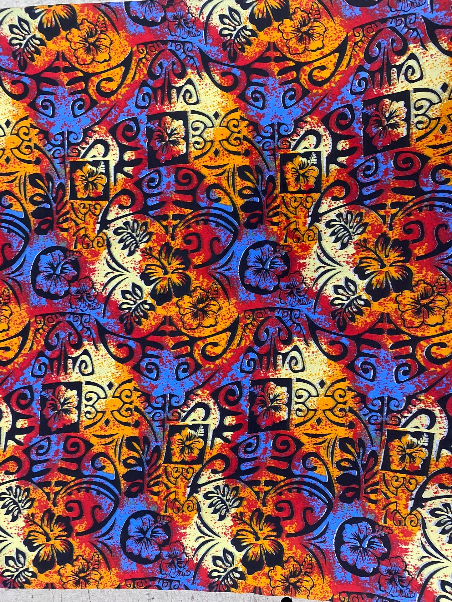 NEW! Polynesian Elegance: 36" Polyester Fabric with Poly Cotton Feel– Tribal and Floral Fusion- Made In Thailand - Low Price - Wholesale " | Gtex Fabrics