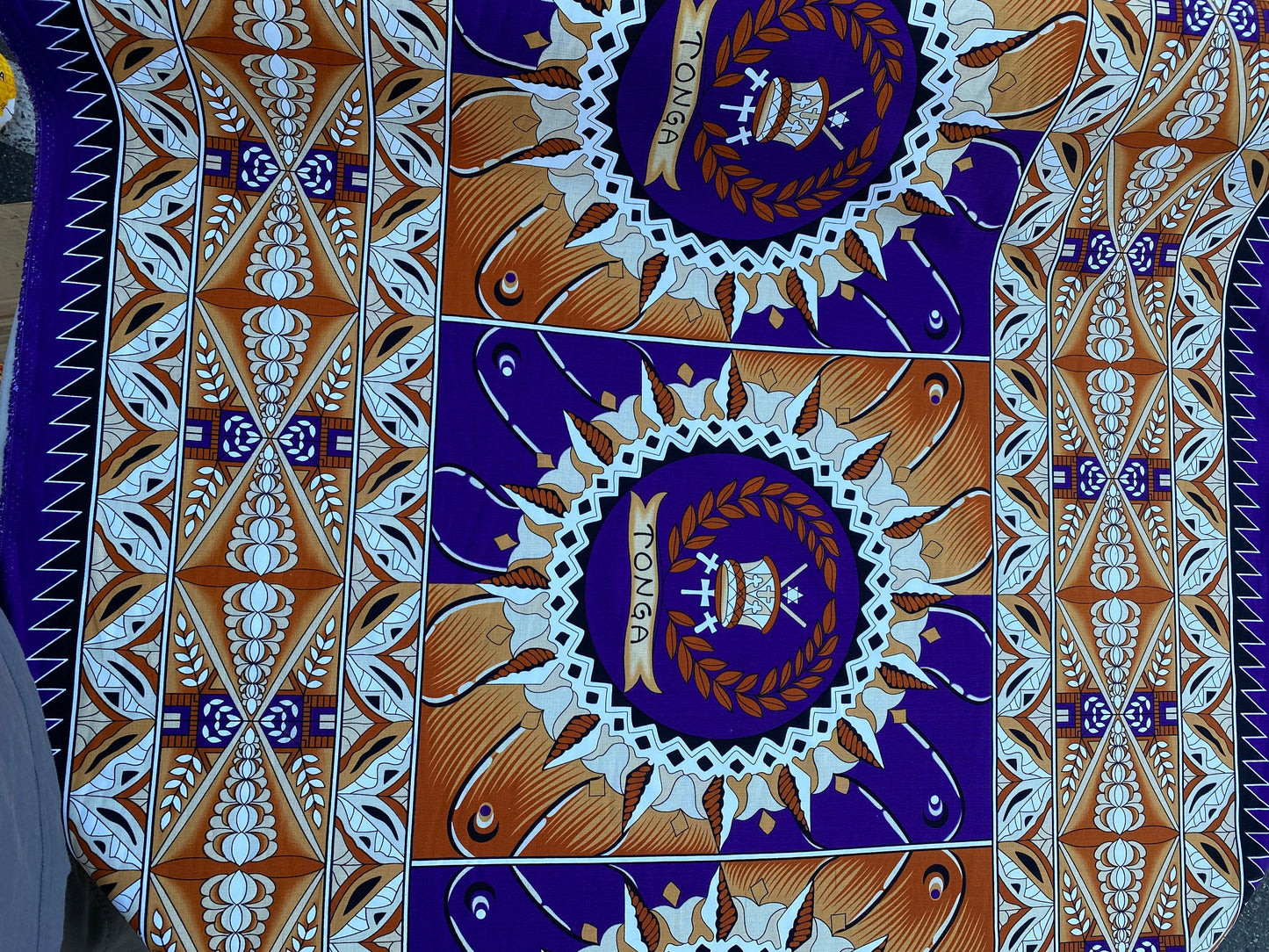 GTEX Collection B500 - Polynesian Tapa Fabric, Island Fabric, High Quality Vibrant New Design, Tonga Island Fabric, Seal of Tonga, Tradition | Gtex Fabrics