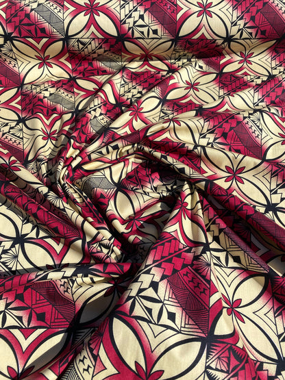 GTEX Collection - Polynesian Fabric -Tapa Fabric, Block Print, Floral Island Fabric - Sold by the Yard - 100% Cotton Fabric 45" - New Design  | Gtex Fabrics