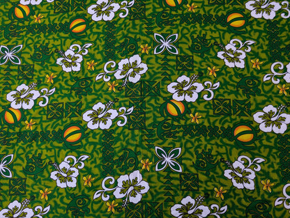 Roll, Bolt - Polynesian Elegance: 36" Polyester Fabric with Poly Cotton Feel– Tropical and Floral Fusion- Made In Thailand - Wholesale Price | Gtex Fabrics